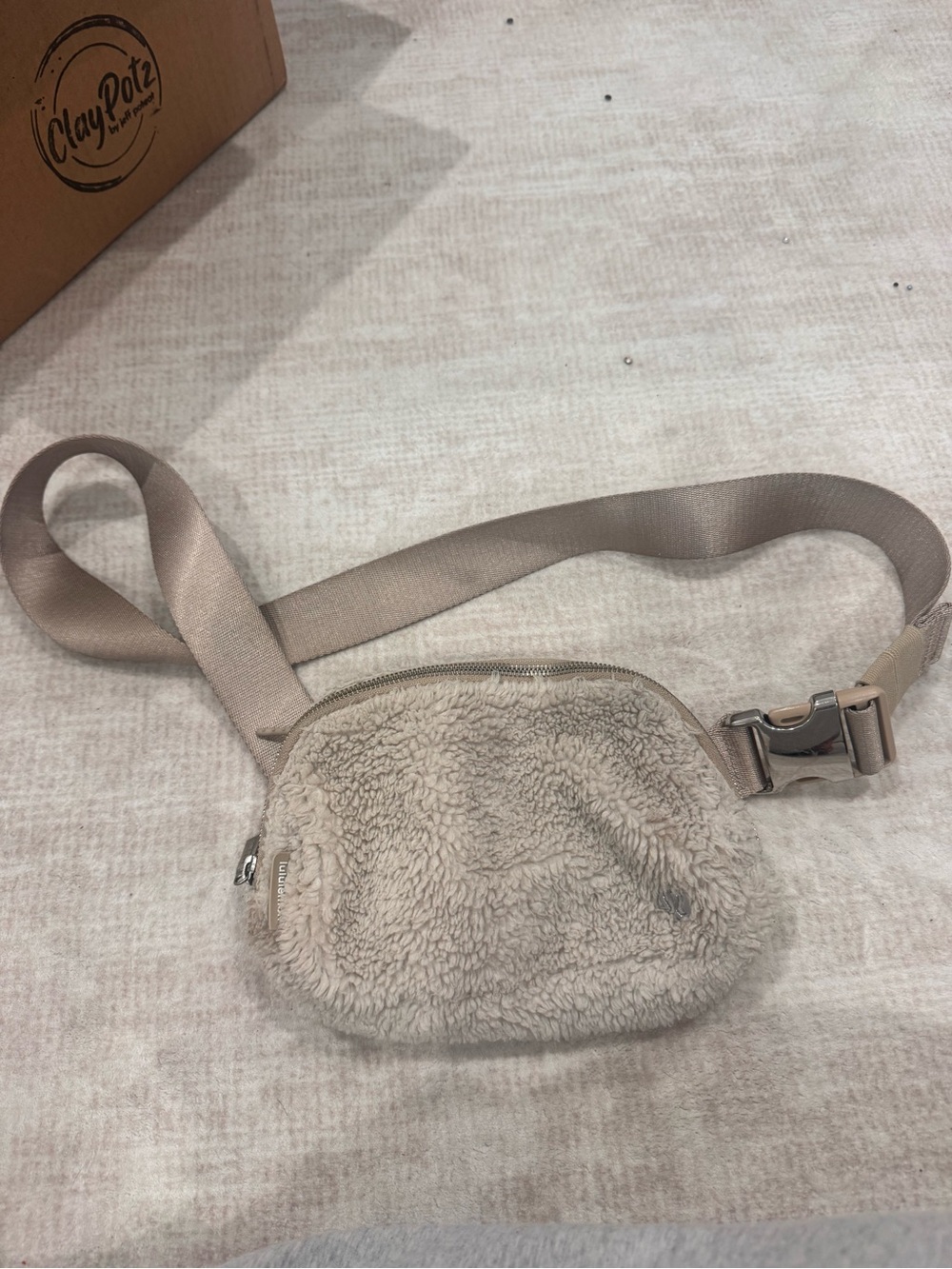 lululemon athletica Neutral Beige Belt Bag with Mesh Pockets
